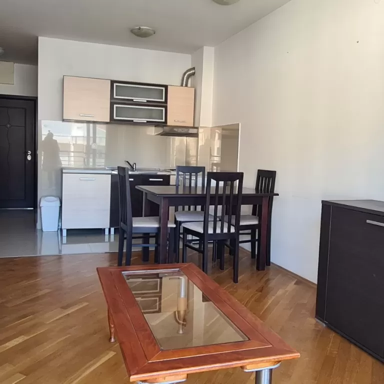 Dnevni boravak sa kuhinjom i trpezarijom posmatrano sa terase