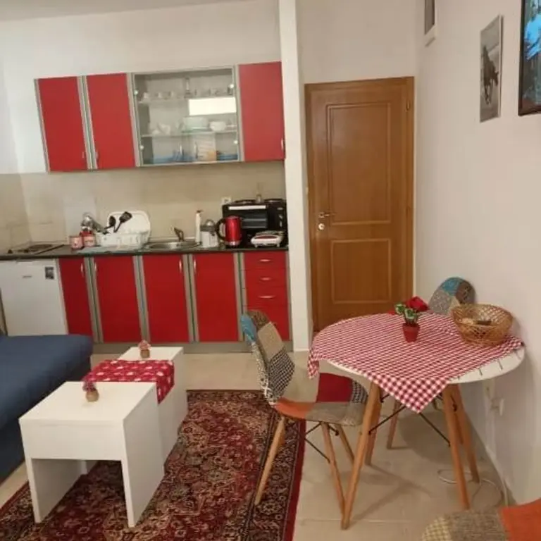 Dio dnevnog boravka sa kuhinjom i trpezarijom