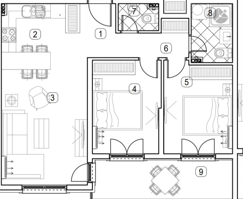 Skica stana od 65, 81m2 na trecem spratu
