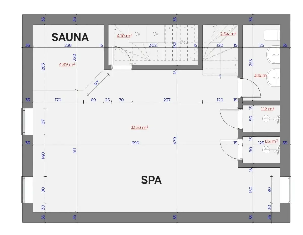 Na prizemlju se nalazi sauna i spa