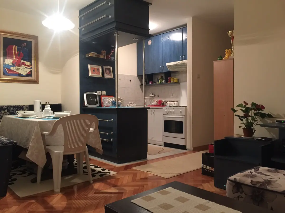 Dio dnevnog boravka sa kuhinjom i trpezarijom