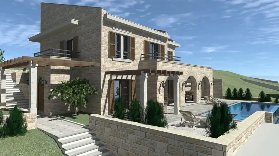 Vila  je rasporedjena na tri etaze ukupne povrsine 650m2